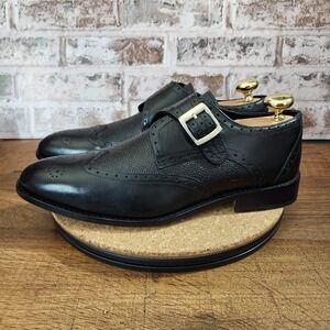 ANTHONY VEER PEBBLED GRAIN MONK STRAD DRESS LOAFERS MENS 11.5